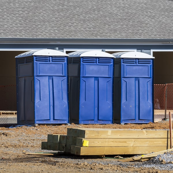 how often are the portable restrooms cleaned and serviced during a rental period in Amberson